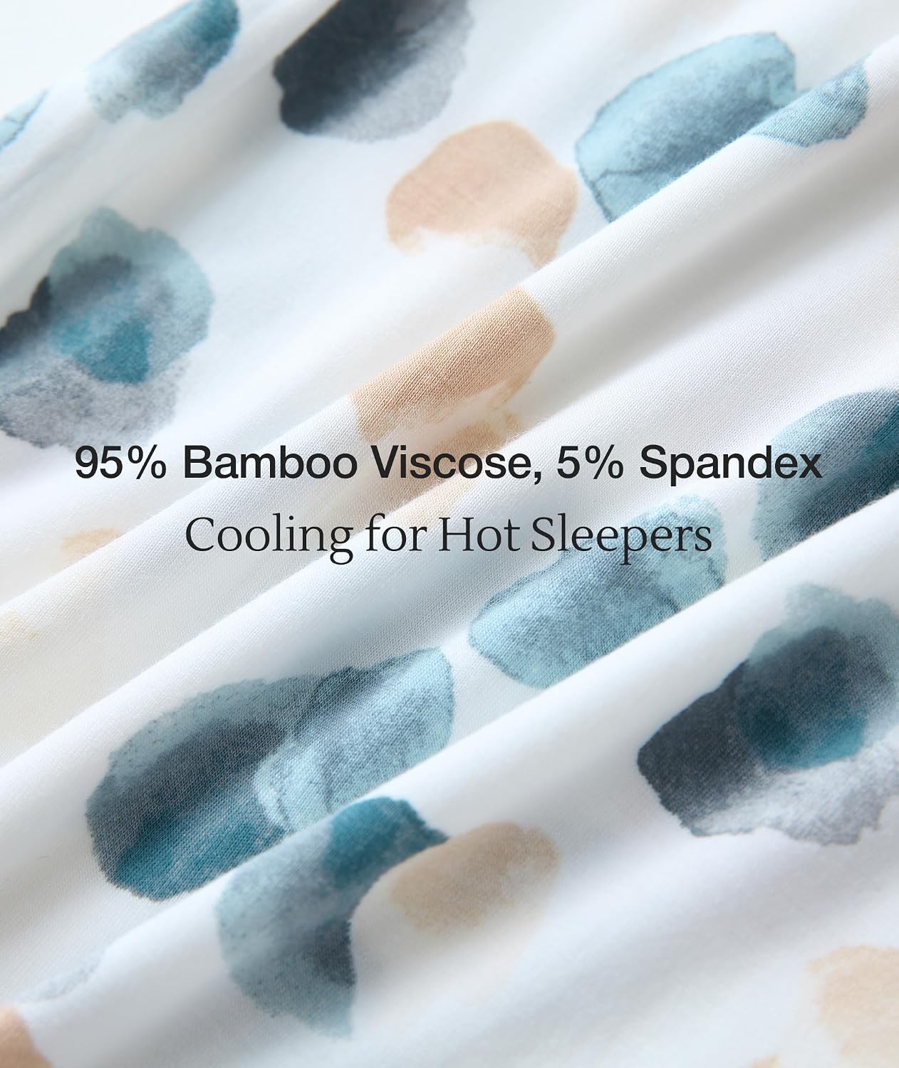 GYS Women's Bamboo Viscose Pajama Sets, Cooling Short Sleeve Sleepwear for Hot Sleepers, Silky Soft Summer V-neck Lounge Pjs