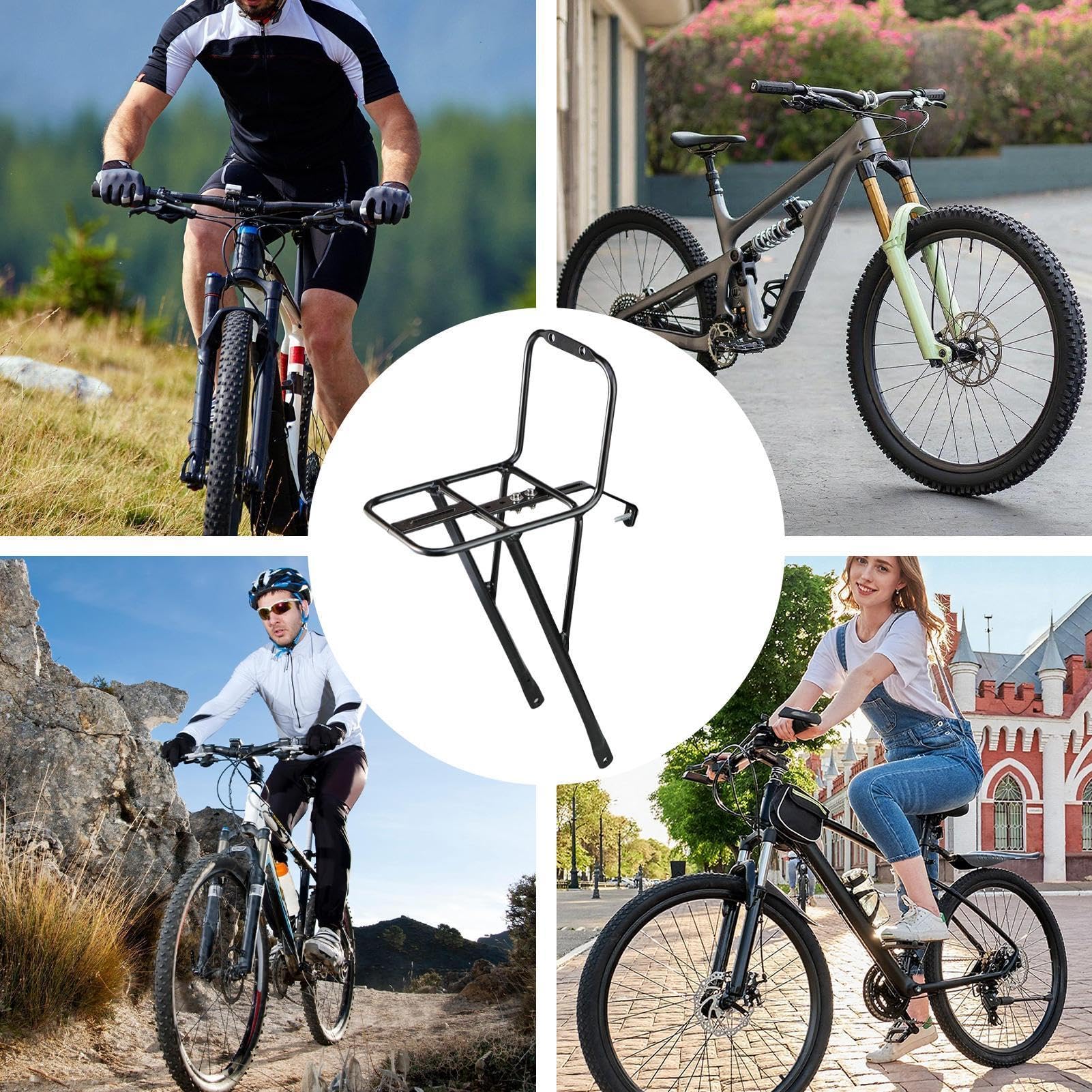 weiting Fahrrad Gepäckträger Front, Mountainbike Gepäckträger, Aufnahme für Tasche Reise Mountainbiking Cruiser Transport Korb Gabel