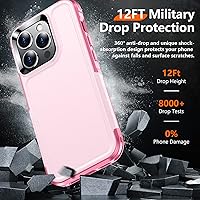 Vista 2 de Red2Fire Funda para iPhone 14 Pro, con 2 unidades [lente de vidrio templado y protector de pantalla] [protección contra caídas de grado militar]