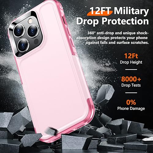 Miniatura 2 de Red2Fire Funda para iPhone 14 Pro, con 2 unidades lente de vidrio templado y protector de pantalla protección contra caídas de grado militar Funda
