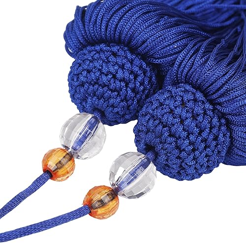 Miniatura 3 de Andux 2pcsSet Taiji Sword Tassel Silk Chinese Kungfu Sword Tassel Sword Martial Arts Supplies Drama Accessories 2 Pack TJJS-01 (Blue)