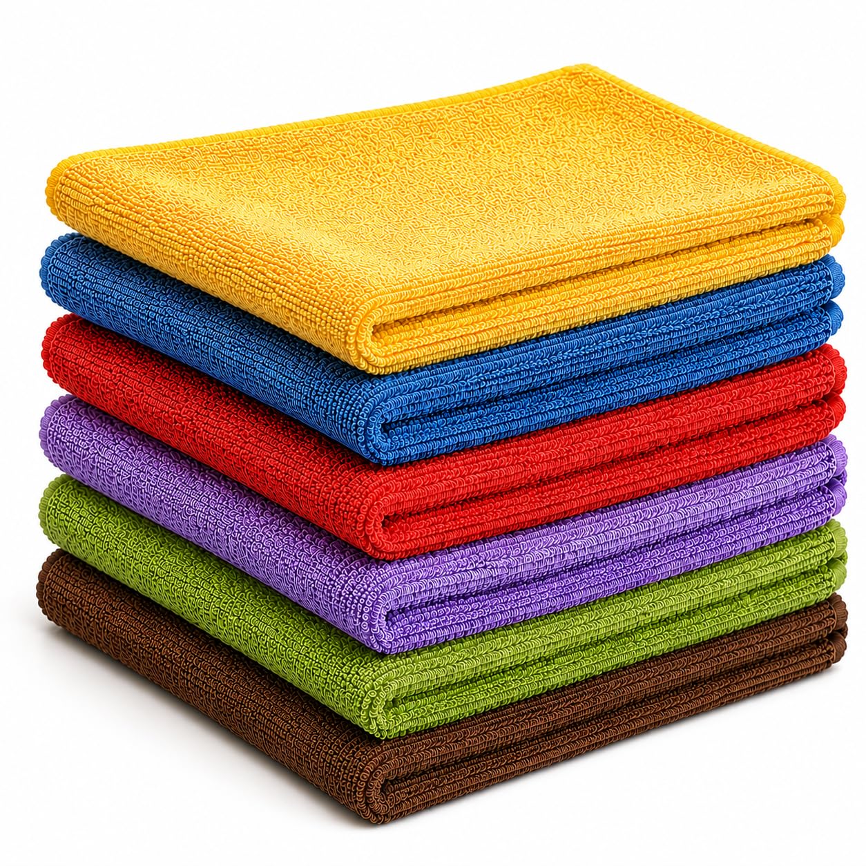Microfiber Cloth 6pcs 40x40cms Multi-Color | Thick Lint & Streak-Free Multipurpose Cloths Automotive Microfibre Towels for Car Bike Cleaning Polishing Washing & Detailing-image-41