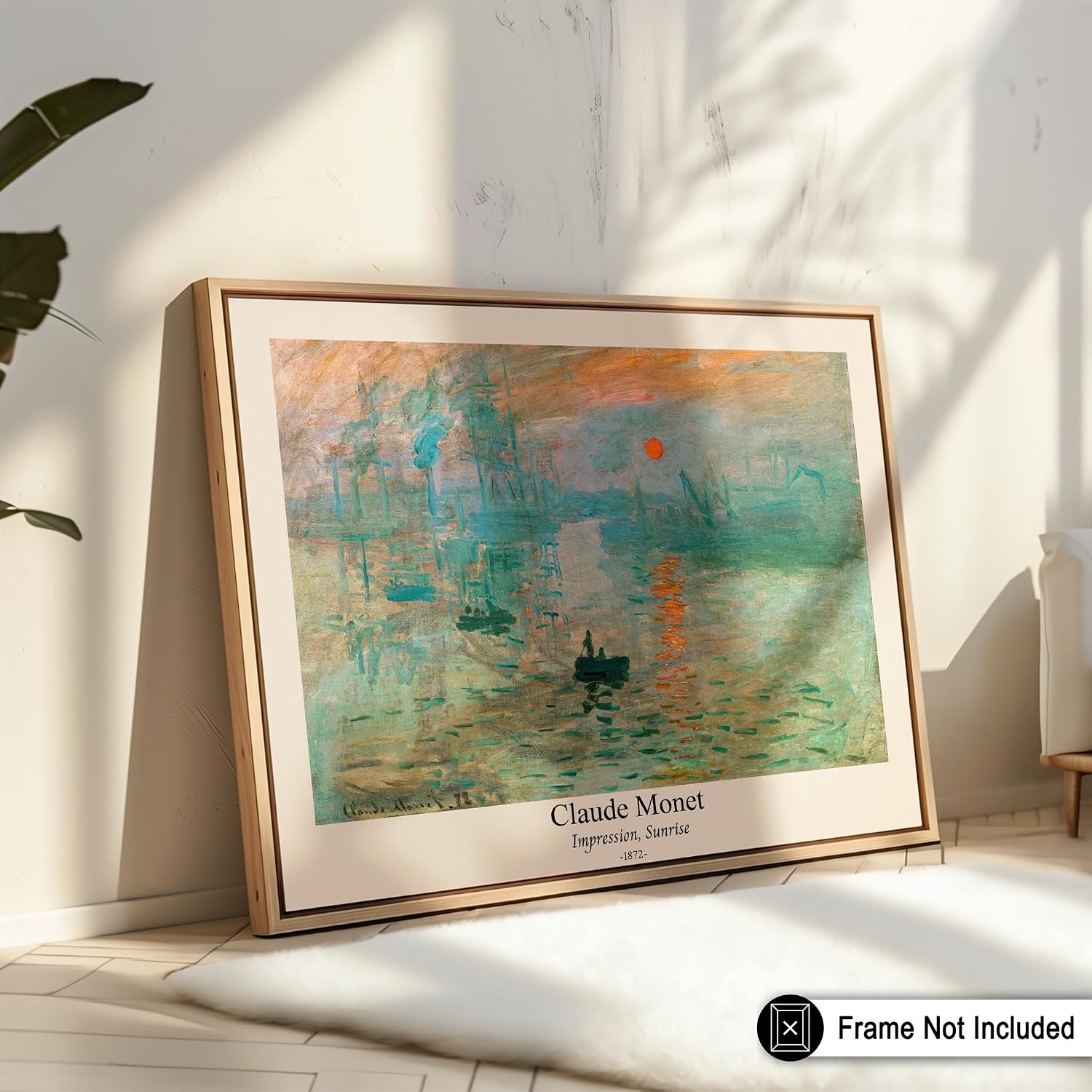 Poster Master Vintage Claude Monet Poster - Retro Impression Sunrise Print - Impressionism Art - Port of Le Havre Design - Fine Artwork - Living Room Decor - 8x10 UNFRAMED Wall Decor