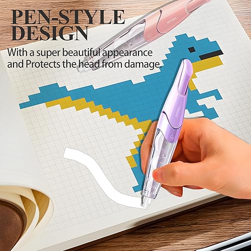 Miniatura 4 de Cinta correctora blanca, cinta de corrección recargable retráctil, con aplicador de cinta extraíble suave, bolígrafo de corrección estético lindo