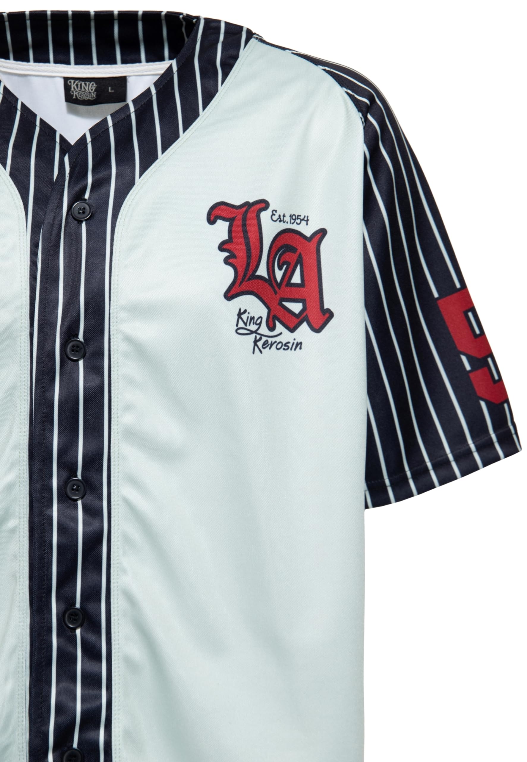 King Kerosin Herren Baseball Shirt Baseballhemd Baseball Trikot Street Cats Los Angeles Rockabilly 50s Street Style Street Cats