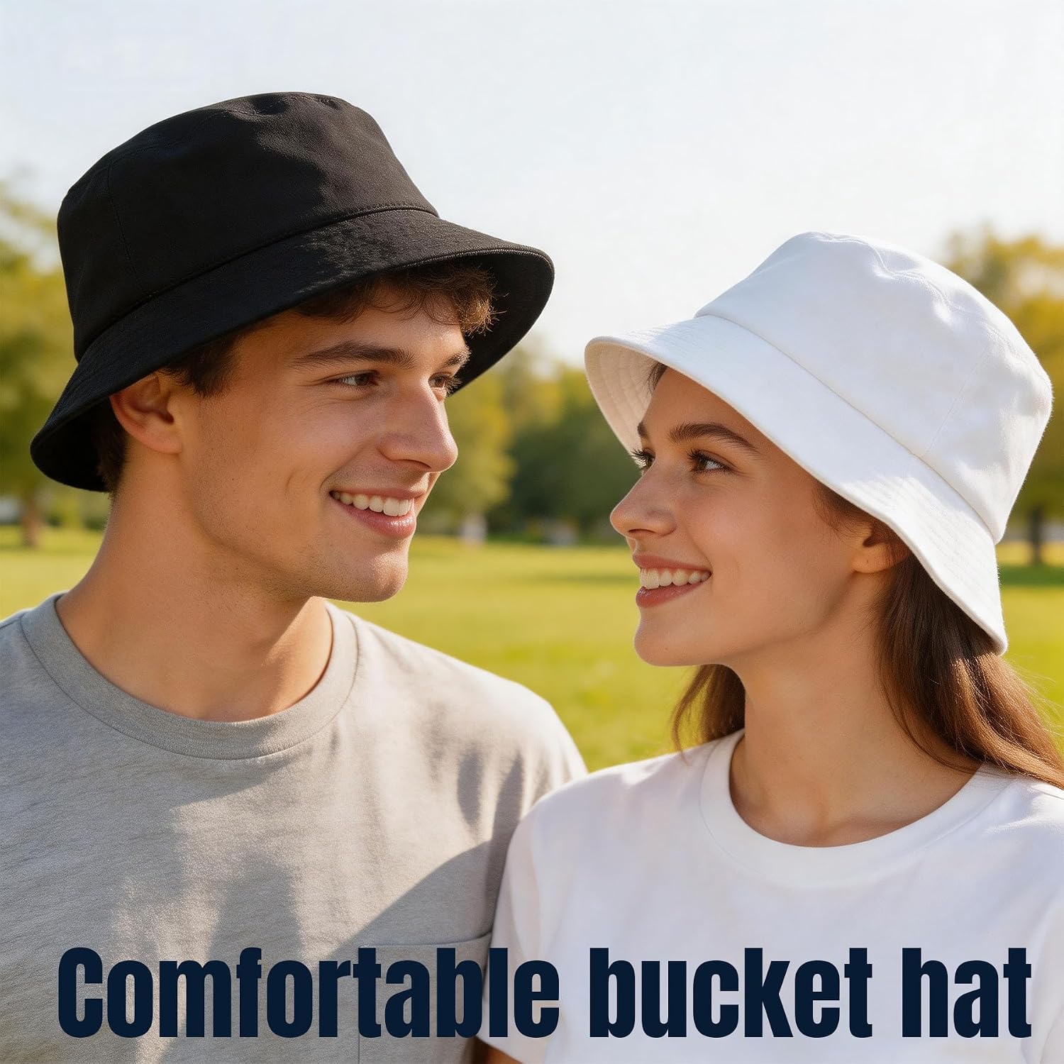 NPJY Bucket Hat for Women Men Cotton Summer Packable Sun Beach Travel Cap image 2