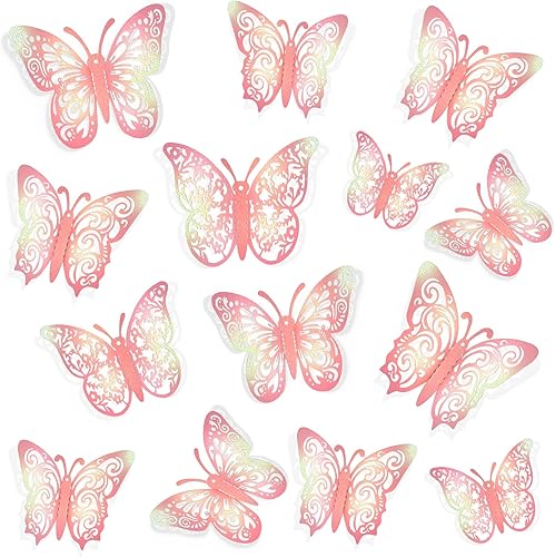 Miniatura 79 de 72 piezas de decoraciones de mariposa, 3 tamaños, 3 estilos, decoración de pared de mariposa 3D, decoraciones de fiesta, decoraciones de cumpleaños