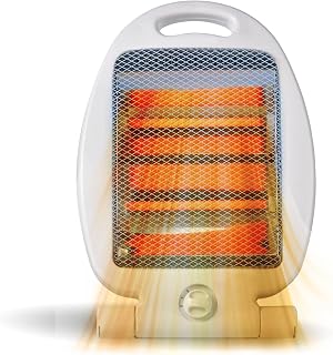 Estufa Eléctrica de Cuarzo 800W/400W de 2 Barras - 2 Posiciones de Calor con Sistema de Seguridad Anti-Vuelco - Estufas Electricas de Bajo Conusmo - Estufa de Baño Portátil infrarojos