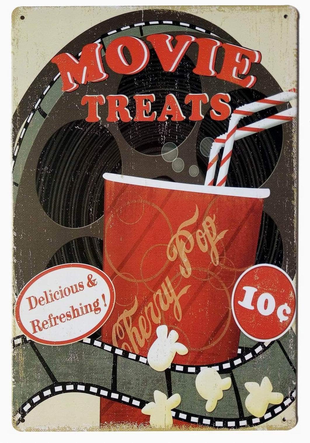 Kwqdozf As Pic Movie Treats Vintage Funny Home Decor Tin Sign Retro Metal Bar Pub Poster 1
