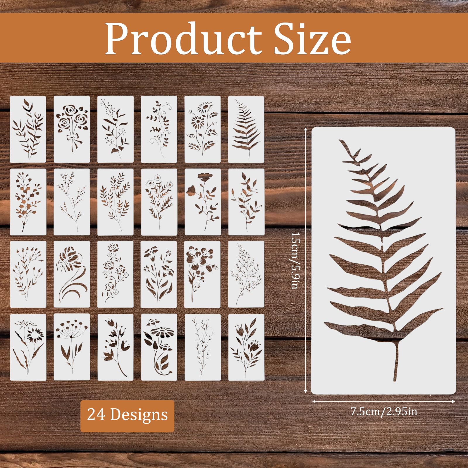 Set di 18 stencil a forma di fiore - Modelli in plastica