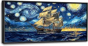 Ocean Living Room Large Wall Art Seascape Boat Framed
