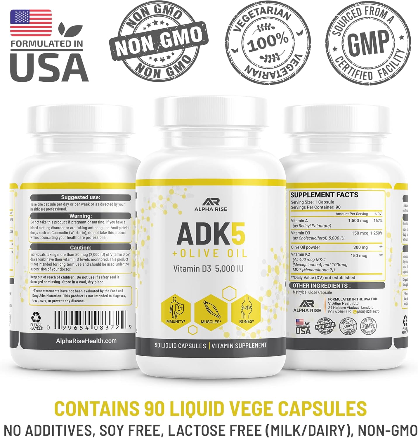 ADK 5 Vitamin Supplement + Best Over-The-Counter Prostate Support - Prostate Health Supplement for Men