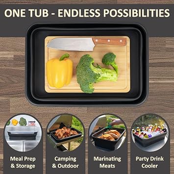 XL Collapsible Marinating Container,Large-Capacity Grill Accessory Perfect For Bbqs And Parties,Marinade And Brining Prep, Collapsible Silicone Food Storage Containers Set With Lid(10L/2.64Gallon)