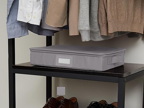 Miniatura 8 de Covermates Keepsakes - Caja de almacenamiento de cubiertos, apilable, asas reforzadas, almacenamiento de porcelana, grafito