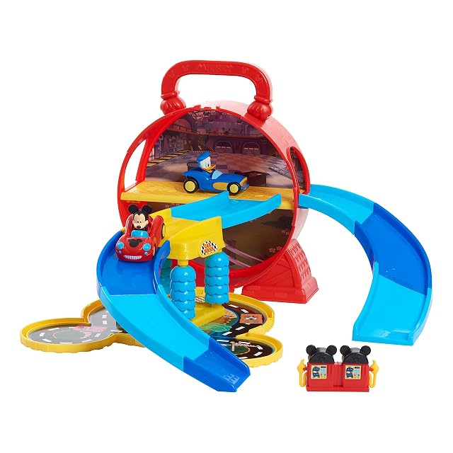 Disney Junior Mickey Mouse Stow 'n Go Garage, Juego de Figuras y vehículos
