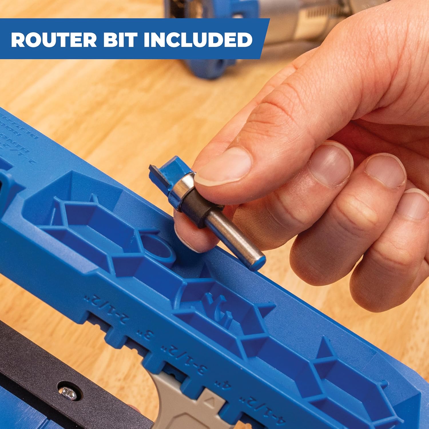 Kreg Door Hinge Routing Jig - Adjustable Jig with Router Bit Depth Guide for Precise Mortises - Professional Door Hinge Installation Tool for Interior & Exterior Doors with 2-1/2" to 5" Hinges