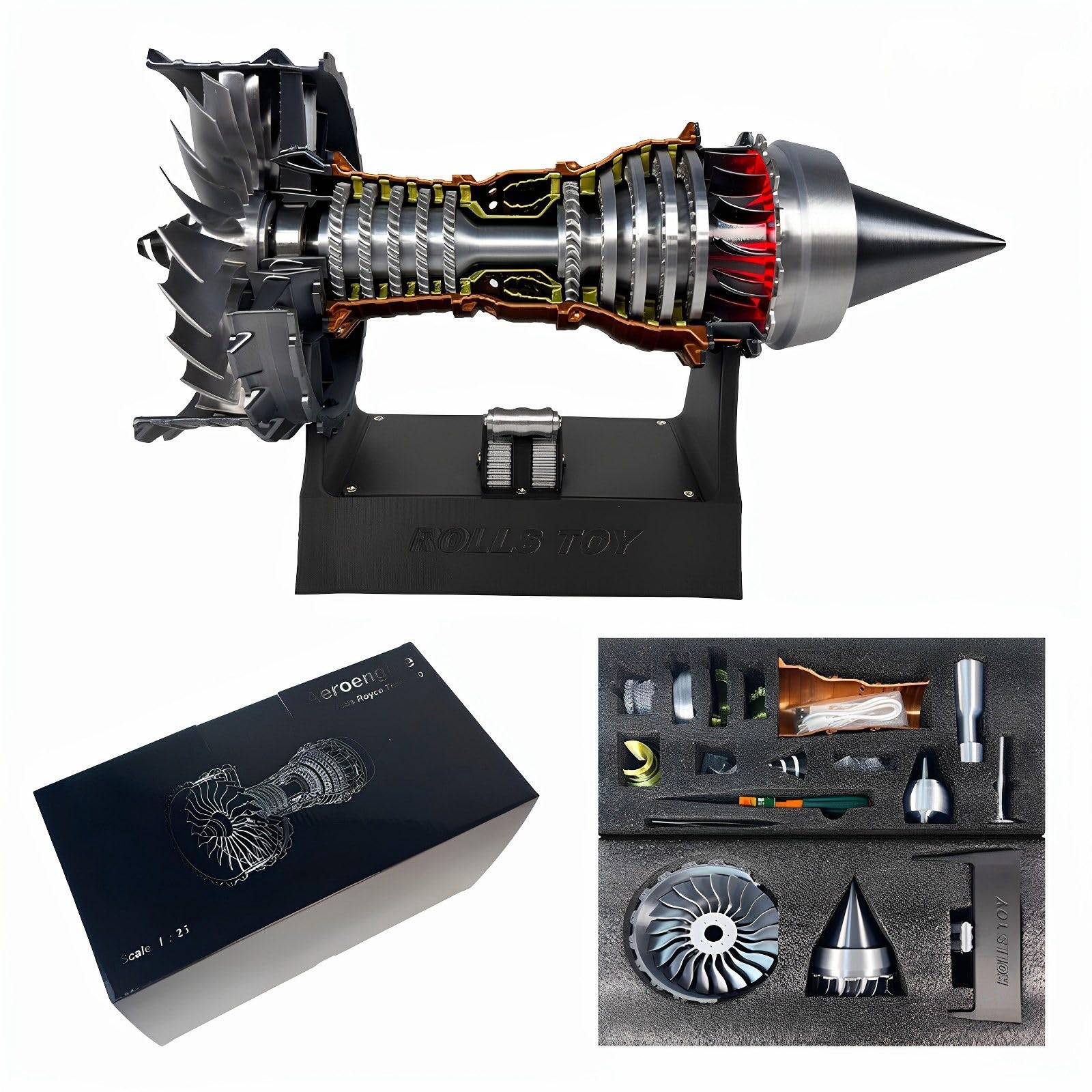 120 motores de simulación para espectáculo aéreo, exposición, juguete luminoso, inicio, mecánica, proyecto espacial educativo, regalo para jóvenes (rojo 1, talla única)