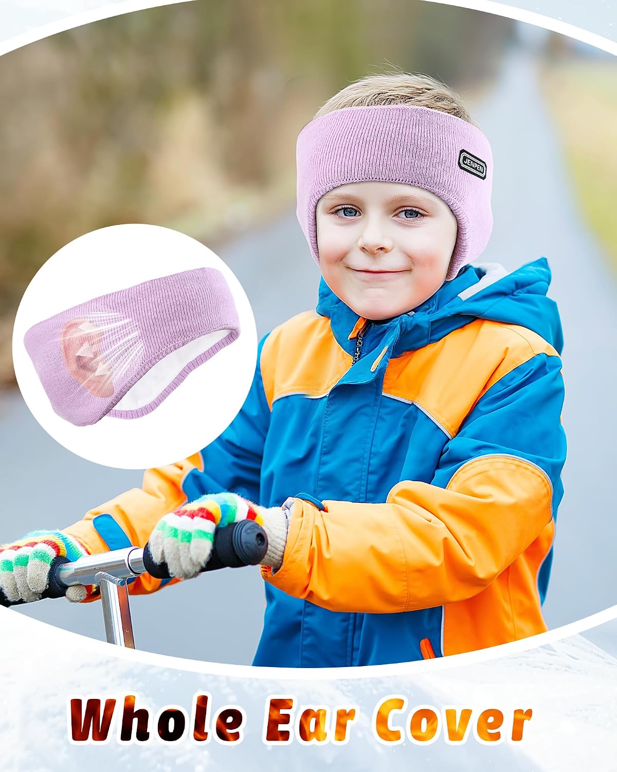 JenPen 3 Pcs Double-layer Ear Warmer Headbands for Kids