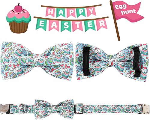 Miniatura 154 de Collar de perro con bandera estadounidense con pajarita, collar patriótico para perros pequeños, medianos y grandes, talla XS