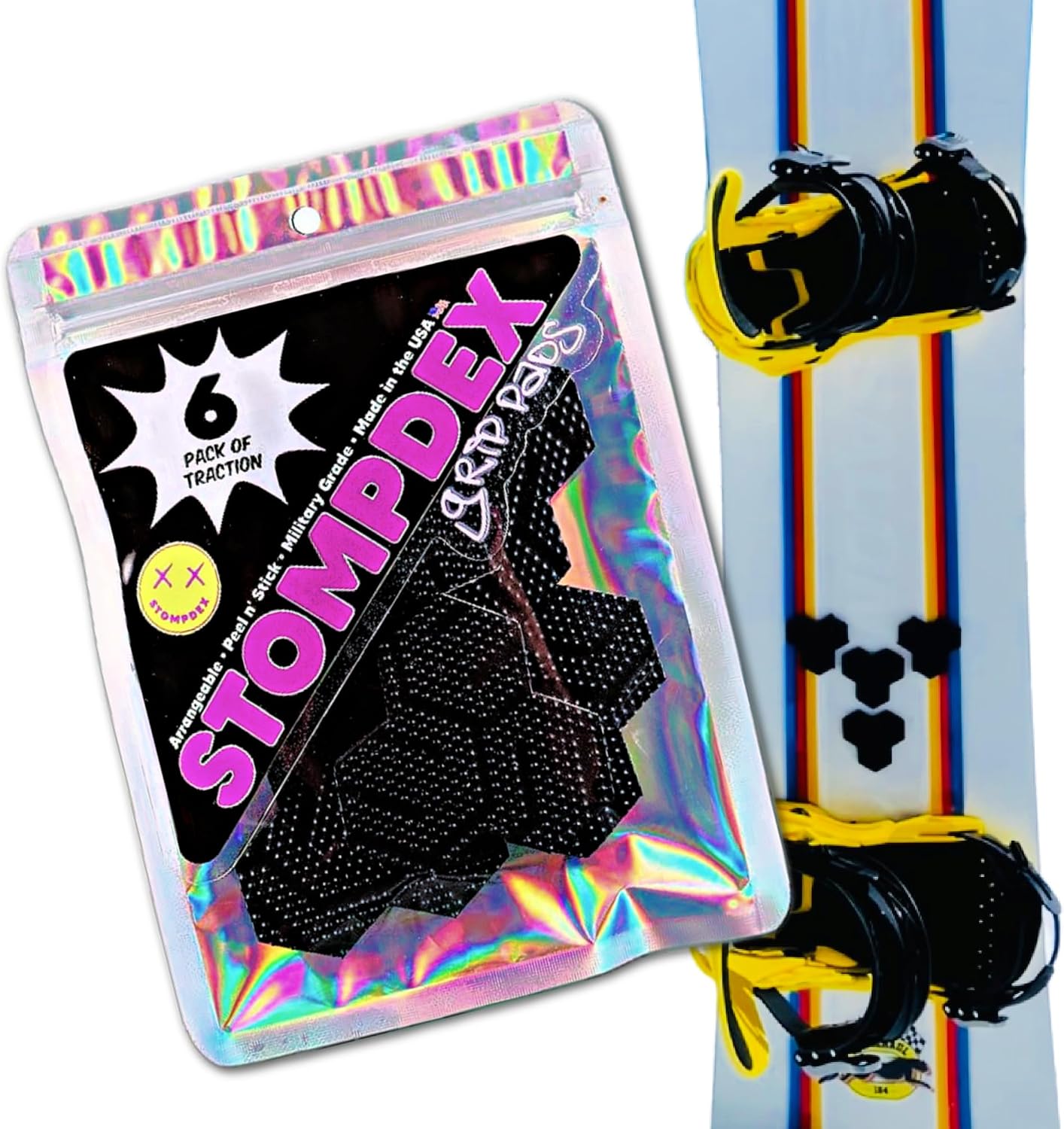STOMPDEX® Snowboard Stomp Pads - 6 Pack | Made in USA