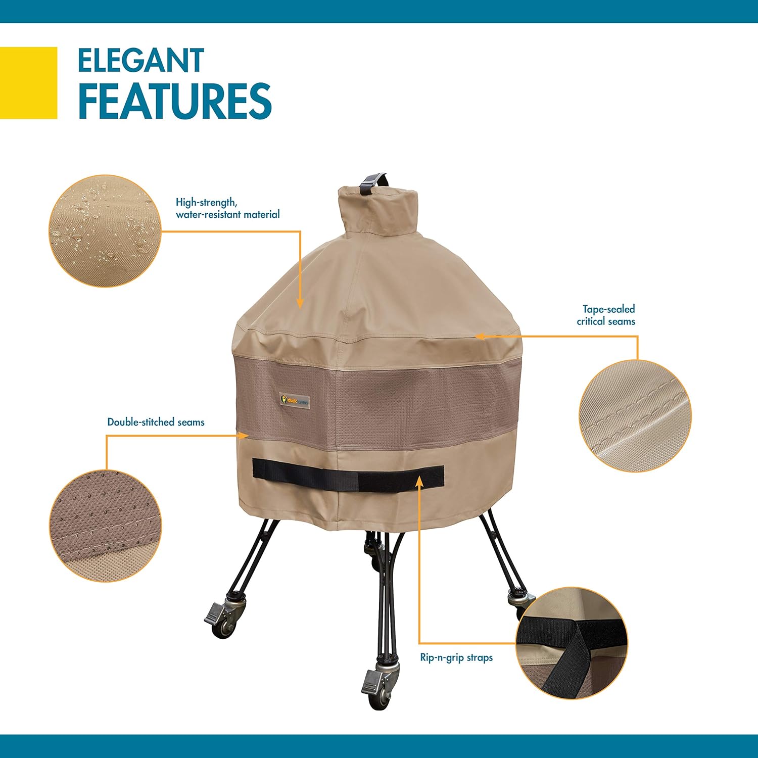 Duck Covers Elegant Waterproof 29 Inch Ceramic BBQ Grill Cover
