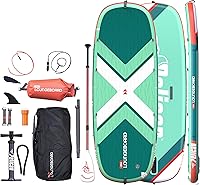 Pelican LoungeBoard 9ft Inflatable SUP Stand Up Paddle Board - Ultra-Stable for Yoga, Lounging & Adventure, Paddle Bag & Island Connect Included - Turquoise