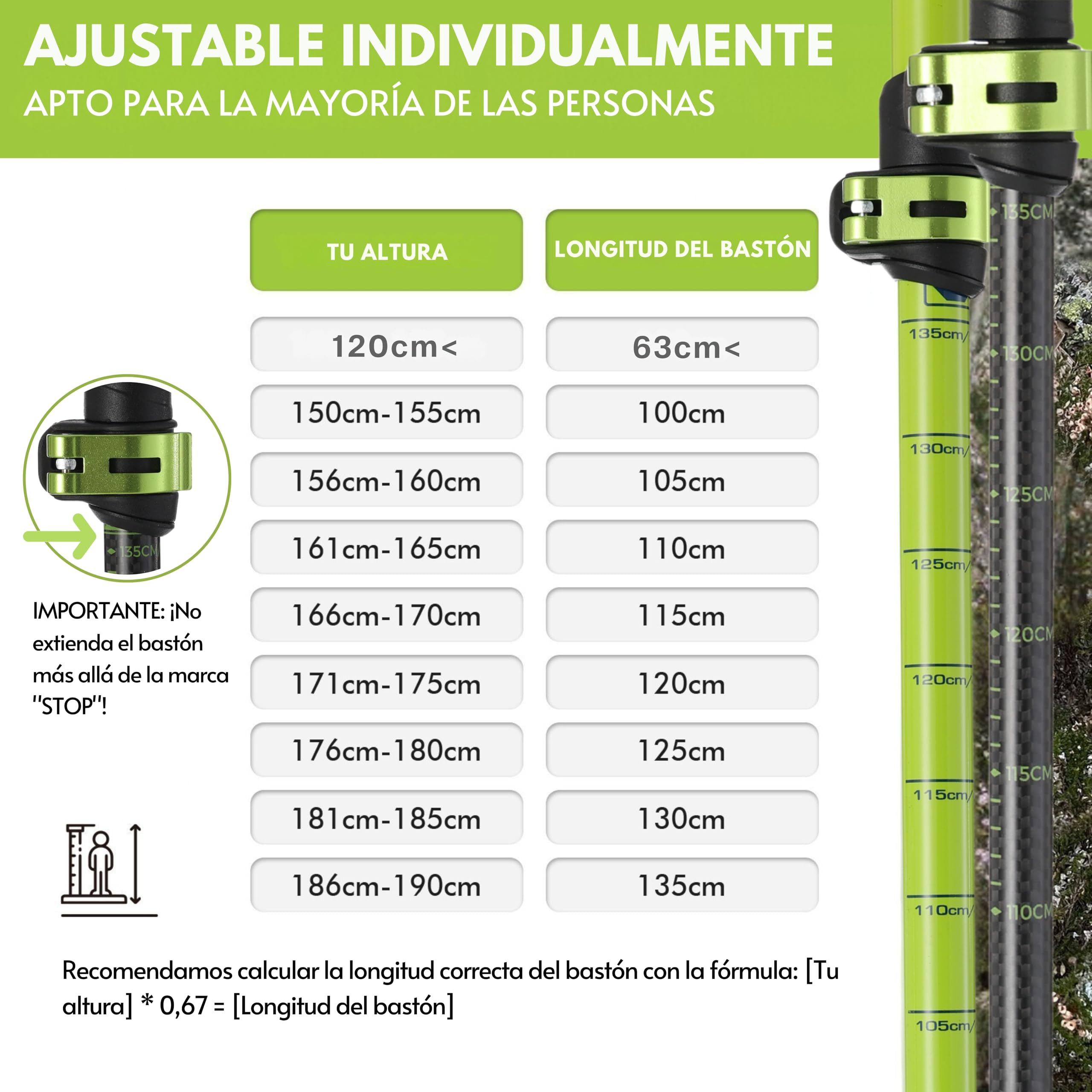 Bastones Senderismo Telescopicos Plegables: Aluminio o Carbono, Mango Corcho, Ajustables 63-135cm. Palos Trekking Ligeros para Montana, Alpinismo, Marcha Nordica