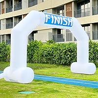 Vista 20 de Arco inflable de línea de meta de arranque de 20 pies rosa con potente soplador