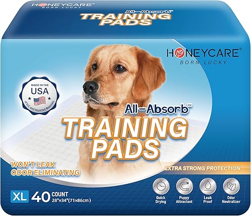 HONEY CARE All-Absorb - Almohadillas para orina de perro de 28 x 34 pulgadas (paquete de 7), ultra absorbentes y eliminadoras de olores para