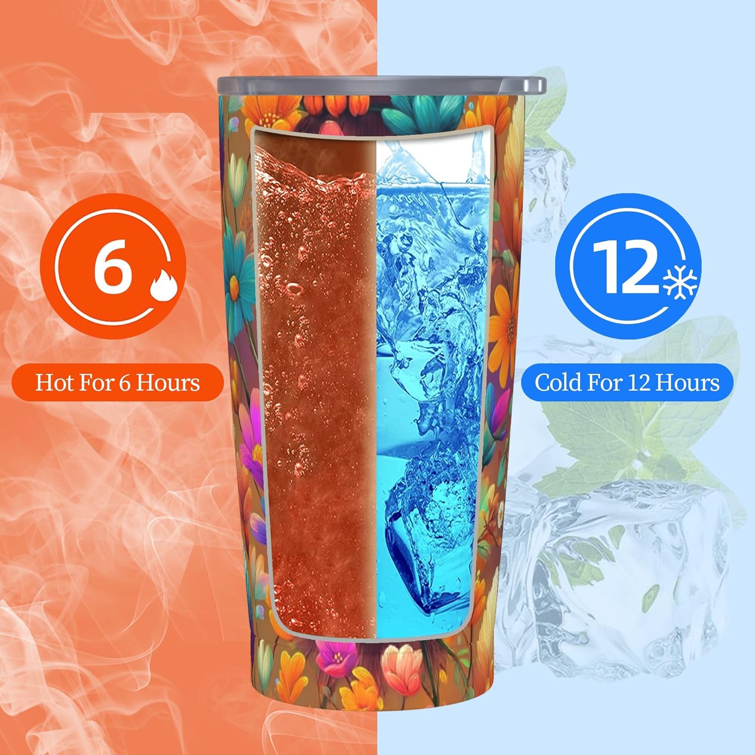 Yrebyou Owl Tumbler 20oz with Lid and Straw Stainless Steel Insulated Coffee Mug Leak-Proof Travel Cup for Water Iced Tea or Coffee - Image 6