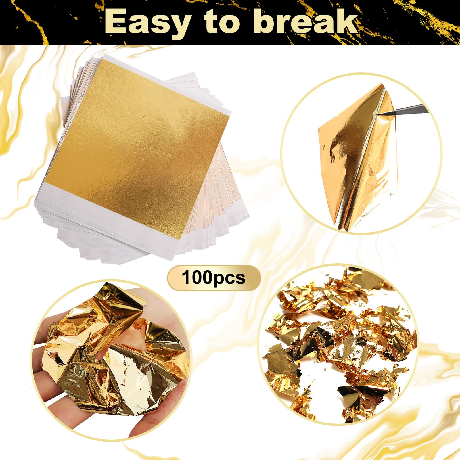 Gold Leaf Gilding Kit - Luxurious Shimmer for Crafts -3 Gold Leaf Gilding Kit - Luxurious Shimmer for Crafts -3