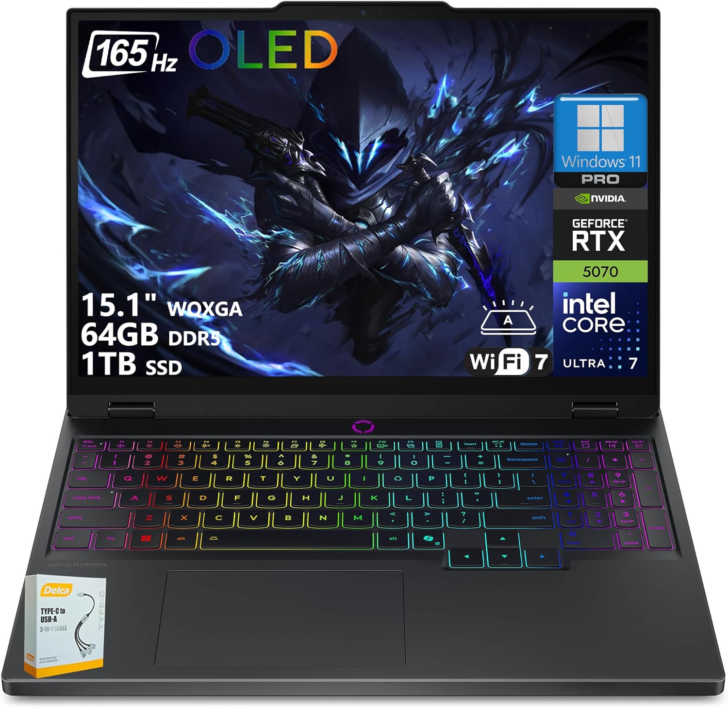 Lenovo Legion 5 AI-Powered Gaming Laptop | 15.1″ WQXGA OLED 165Hz | Intel Core Ultra 7 255HX (>i9-14900HX) | 64GB DDR5 1TB SSD | GeForce RTX 5070 8GB DLSS4 | RGB Backlit Win11 Pro w/DLCA Accessory Lenovo Legion 5 AI-Powered Gaming Laptop | 15.1″ WQXGA OLED 165Hz | Intel Core Ultra 7 255HX (>i9-14900HX) | 64GB DDR5 1TB SSD | GeForce RTX 5070 8GB DLSS4 | RGB Backlit Win11 Pro w/DLCA Accessory