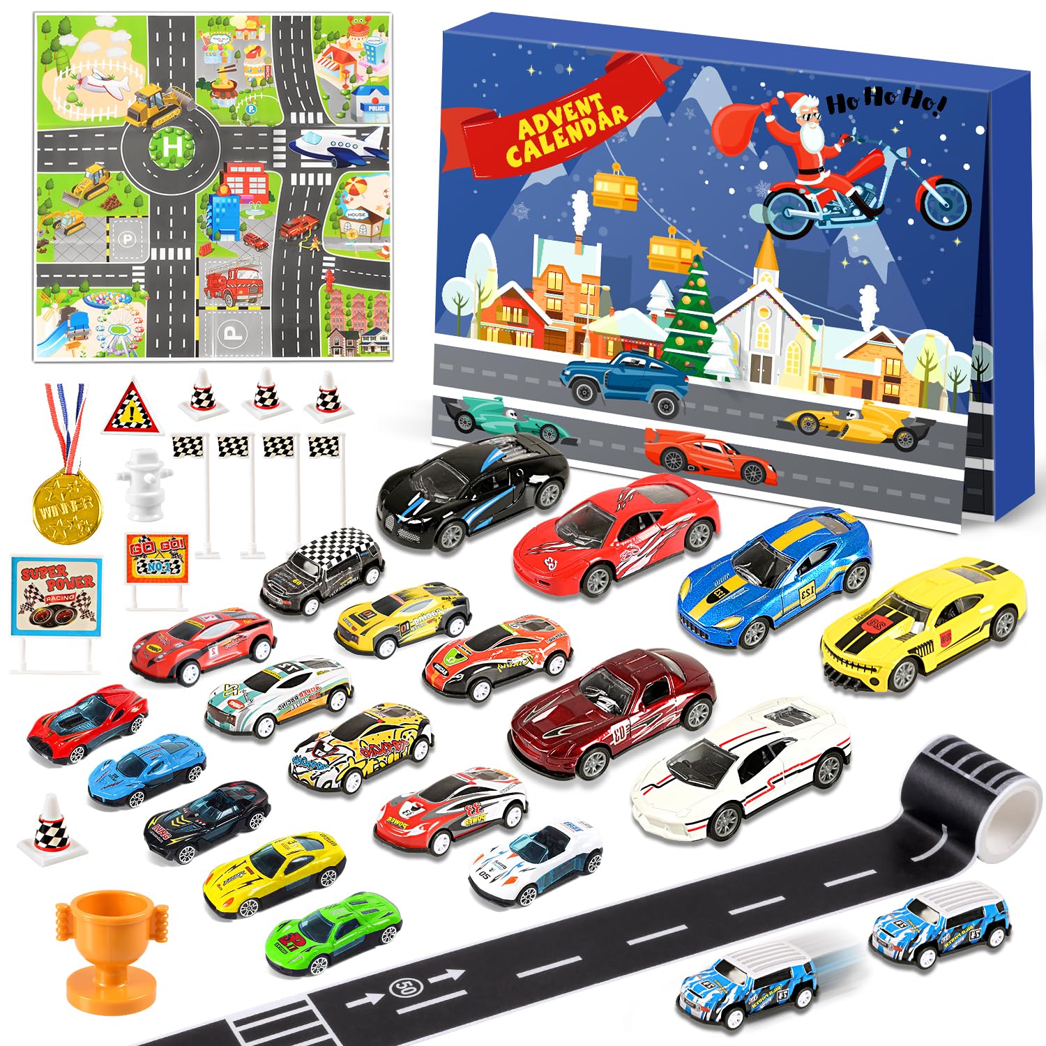 Calendrier De L'Avent 2025 Camion De Pompier - 24 Jours De Jouets (18 Véhicules + Accessoires), Pour Garçon 3-7 Ans - 5