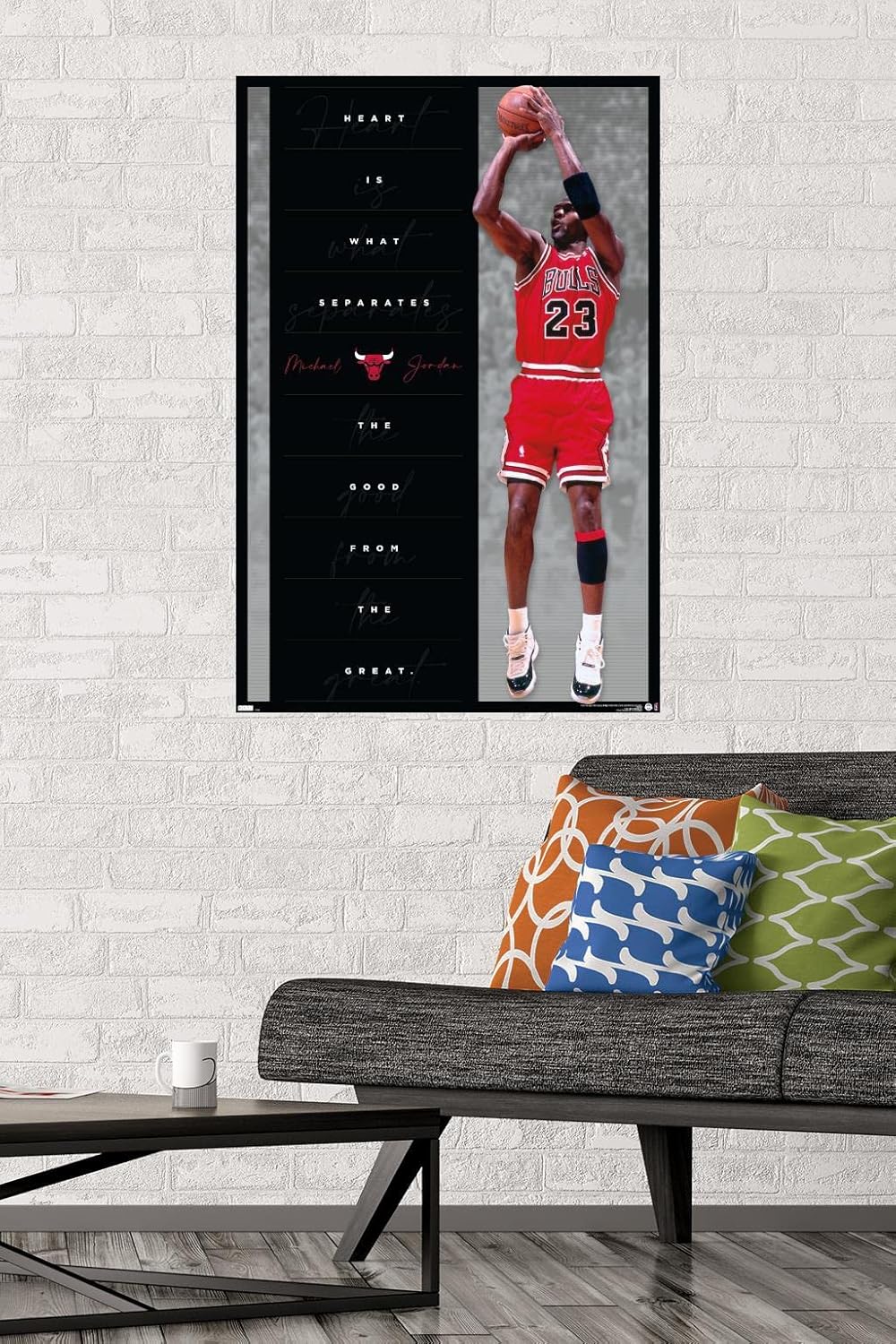 Michael Jordan - Heart Wall Poster, 34L" x 22.4W", Premium Unframed Version