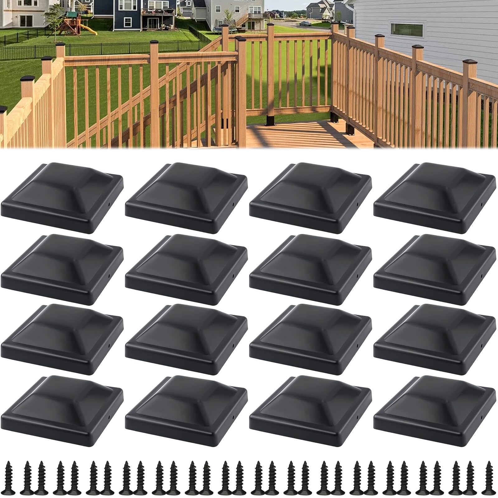 10 Tappi Per Recinzioni Antracite 40x40mm - Per Pali In Metallo, Protezione Da Umidità E Corrosione - Foto 13