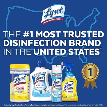 Lysol Disinfectant Spray, Sanitizing Spray, for Disinfecting and Deodorizing, Crisp Linen, 19 Fl. Oz (Pack of 4, 8 Count Total)