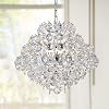 Bestier Black Modern Pendant Chandelier Crystal Raindrop Lighting Ceiling Light Fixture Lamp for Dining Room Bathroom Bedroom Livingroom 4 G9 Bulbs Required D11 in x H12 in