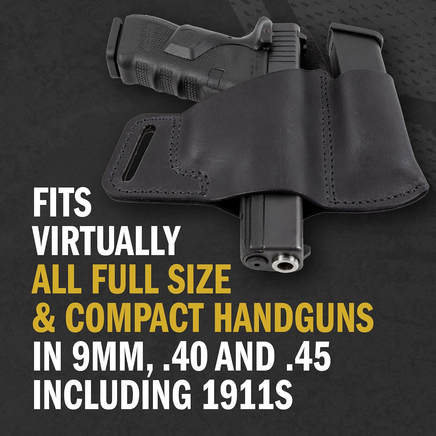 Comfort Carry Leather Holster & Mag Pouch Combo | Made in USA Fits Glock 17 19 22 23 32 33 | Springfield XD & XDS | S&W M&P Shield | Fits Most 1911 Style Handguns