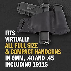 Comfort Carry Leather Holster & Mag Pouch Combo | Made in USA Fits Glock 17 19 22 23 32 33 | Springfield XD & XDS | S&W M&P Shield | Fits Most 1911 Style Handguns