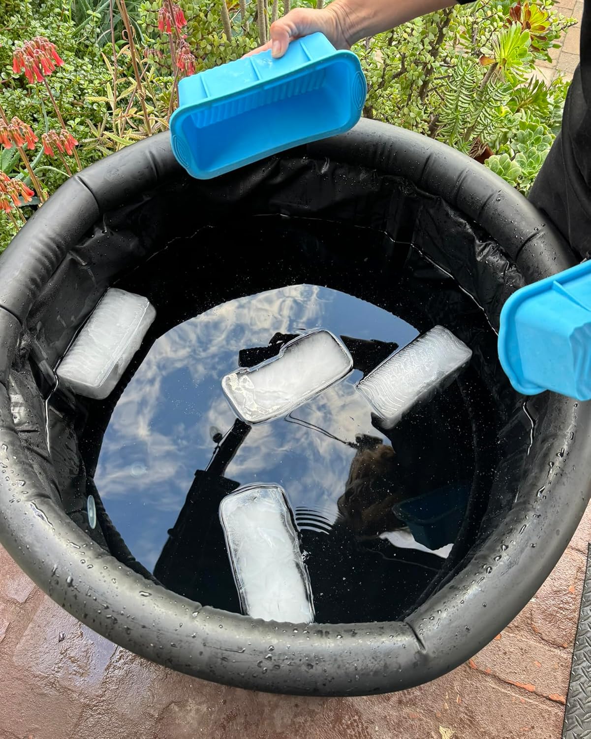 Ice Block Form Maker (4) Pak Makes 10lbs Ice Block for Cold Plunge, Reusable Silicone Ice Forms for Ice Bath, Big Ice Brick