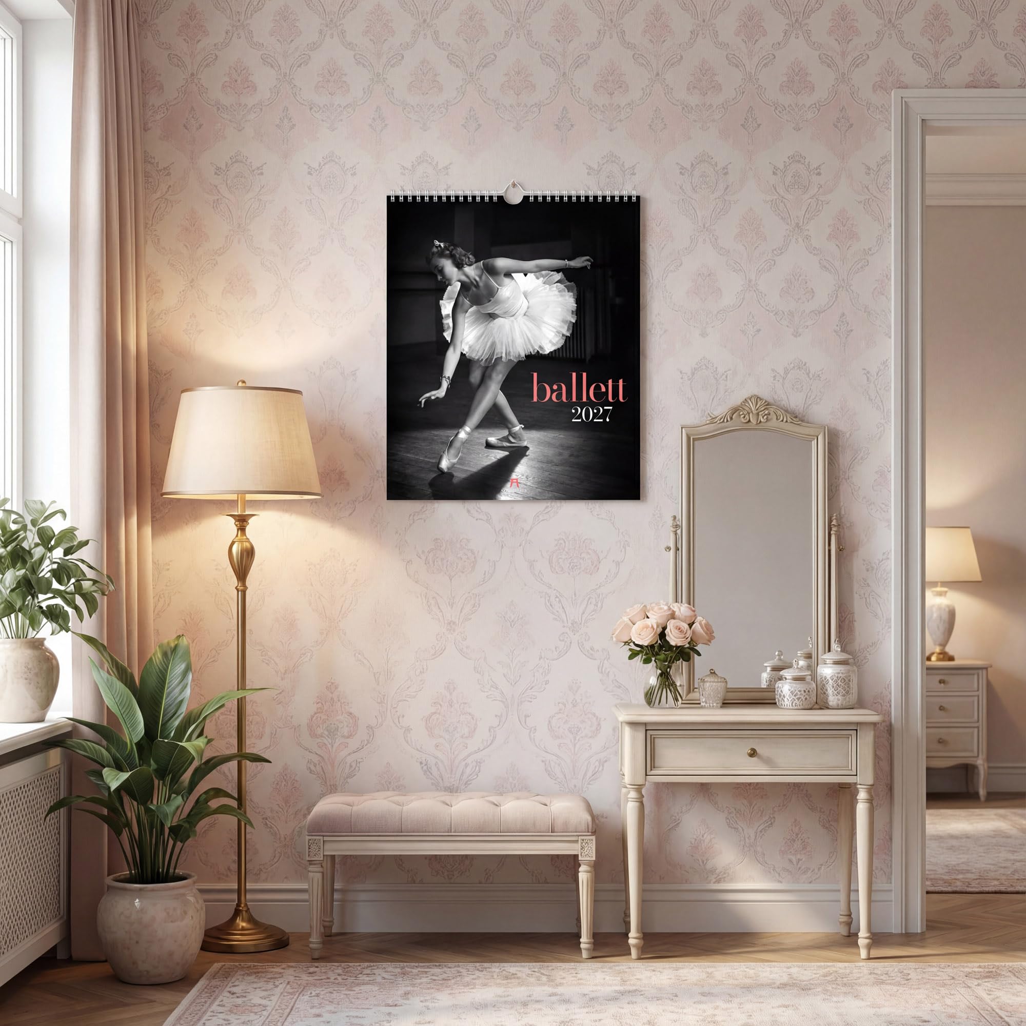 Ballett Kalender 2027 | Eleganter Schwarz-Weiß-Kalender im großen Hochformat (48x54 cm) | Analogfotografie | Ballerina & Tänzer:innen