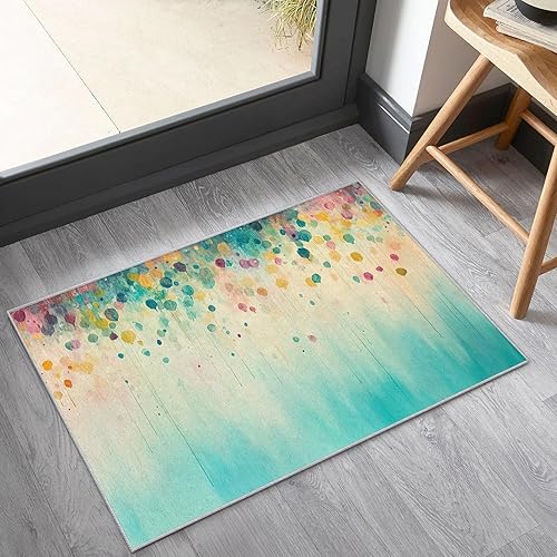 Miniatura 59 de Alfombras coloridas para entrada de 2 x 3 pulgadas, diseño de arte abstracto de fuegos artificiales, tapete para puerta de interior, tapete colorido