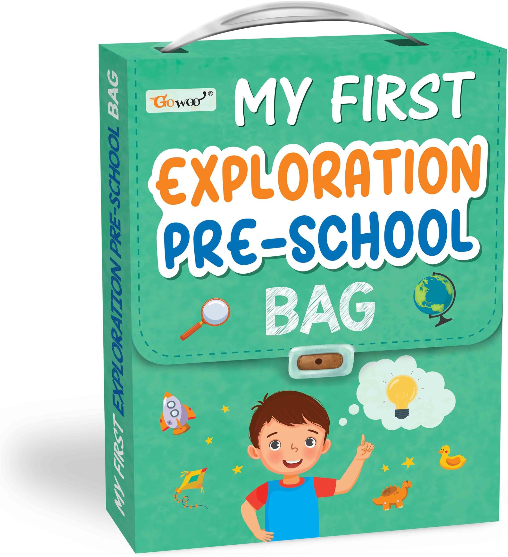 My first Exploration Preschool Bag : Educational Learning books, Picture Book Collections for Eary Learning, Books for Kids Age 3-12, Shapes, First Words, Alphabet and more | Set of 8 learning book