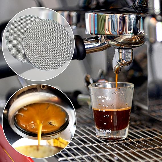 2 Pack 51mm Espresso Puck Screen, Reusable Coffee Filter Screen for Portafilter Filter Basket, 1.7mm Thickness 150m 316 Stainless Steel, Compatible with Espresso Machine