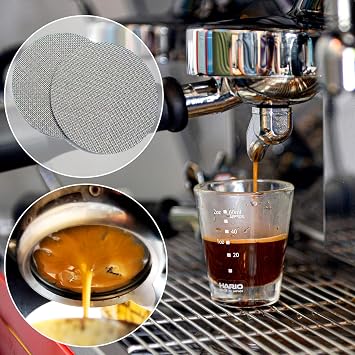 2 Pack 51mm Espresso Puck Screen, Reusable Coffee Filter Screen for Portafilter Filter Basket, 1.7mm Thickness 150m 316 Stainless Steel, Compatible with Espresso Machine