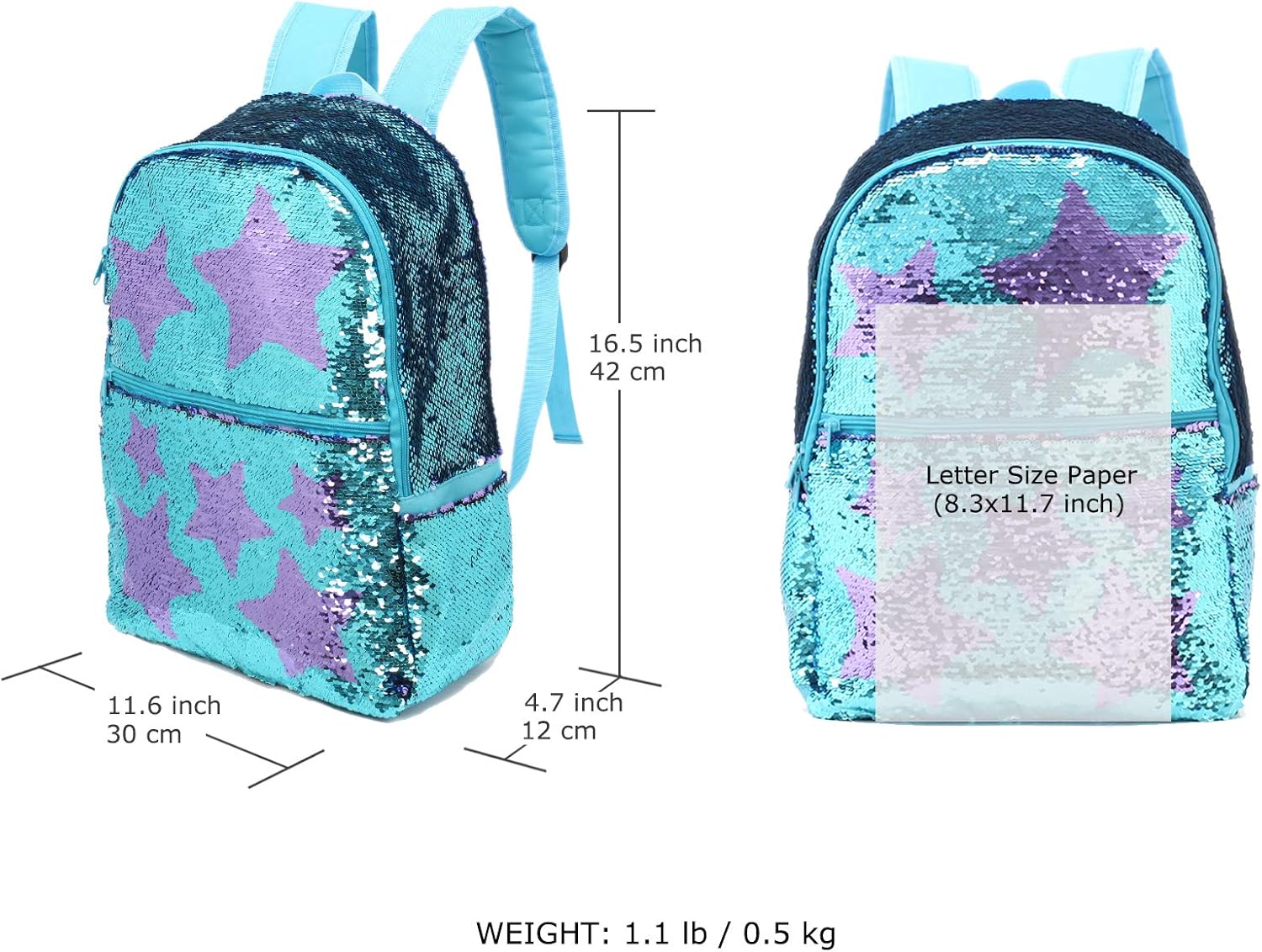 Sequin School Backpack for Girls Boys Kids Cute Kindergarten Elementary Book Bag Bookbag Glitter Sparkly Back Pack
