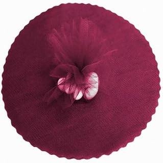 100 Burgundy Scalloped Tulle Circles 9" Wedding Favor Wrap