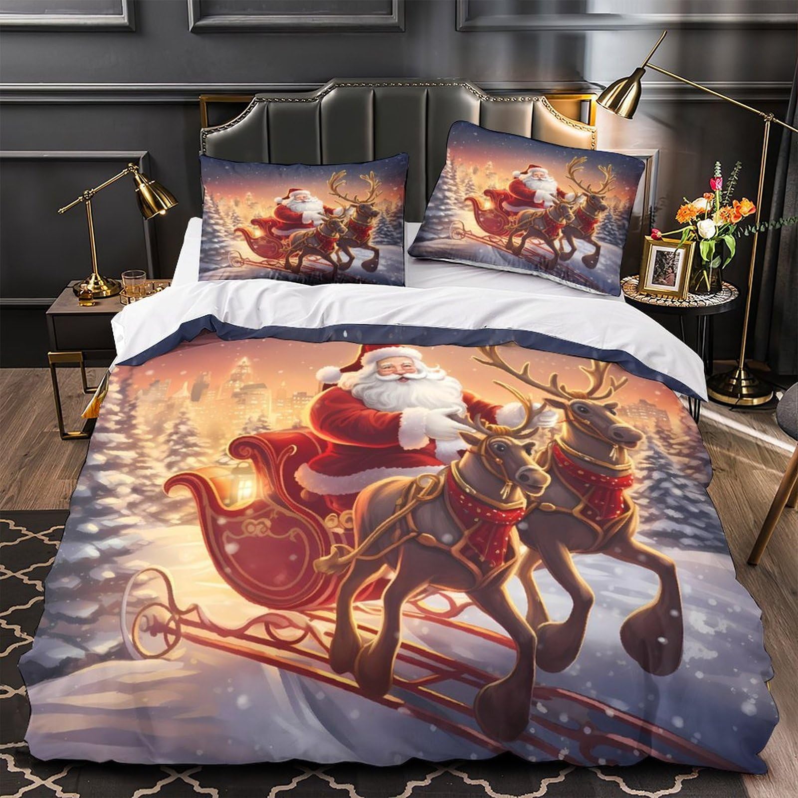 Housse de couette 3D effet microfibre hypoallergique ultra douce respirante 260x220