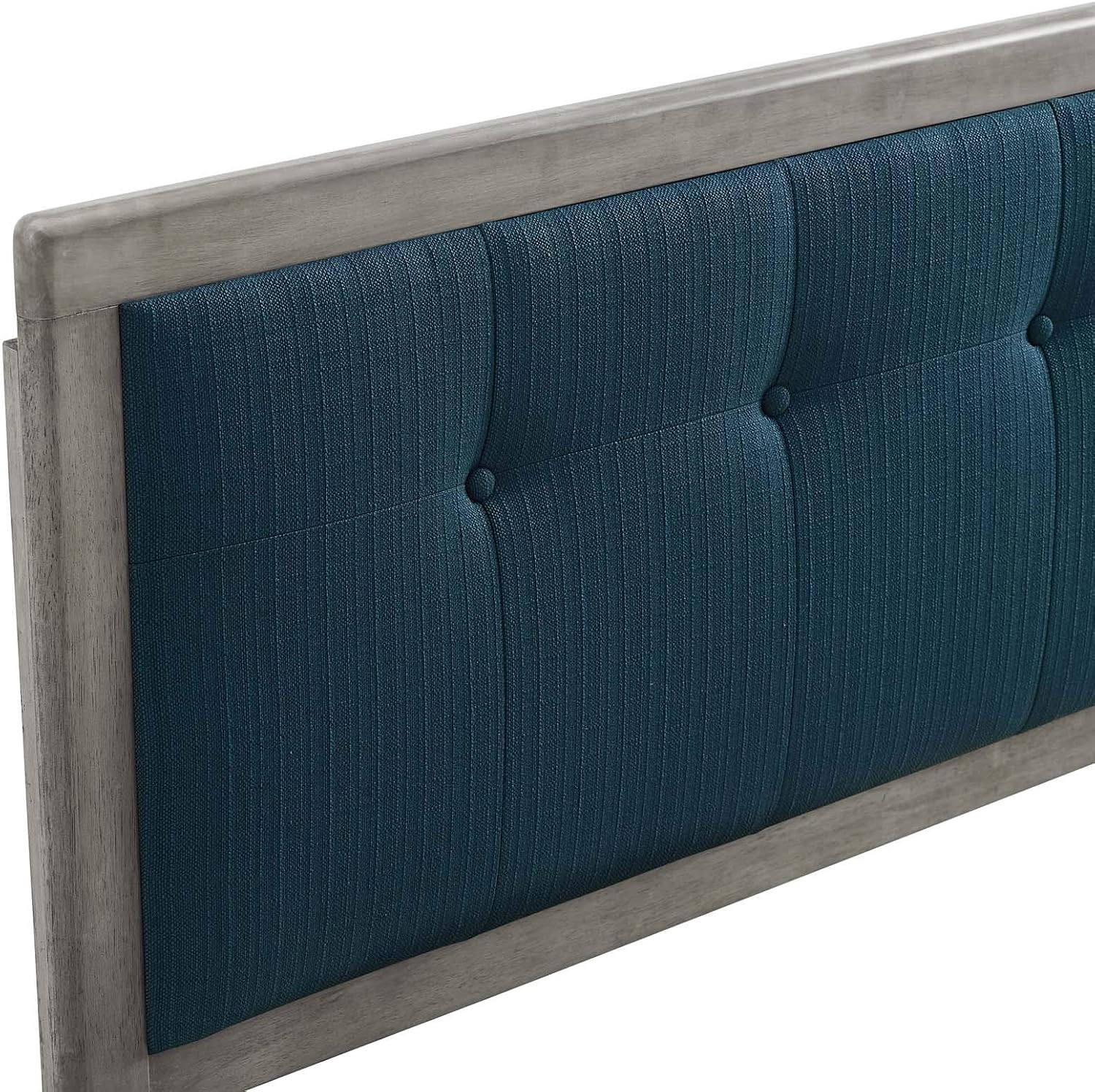 Modway Draper Tufted King Fabric and Wood Headboard in Gray Azure