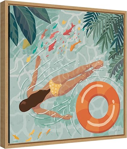 Miniatura 2 de Amanti Art Lienzo enmarcado para pared, 16 x 16 pulgadas, diseño de chicas de playa IV por Janelle Penner, lienzo enmarcado para pared, obras de